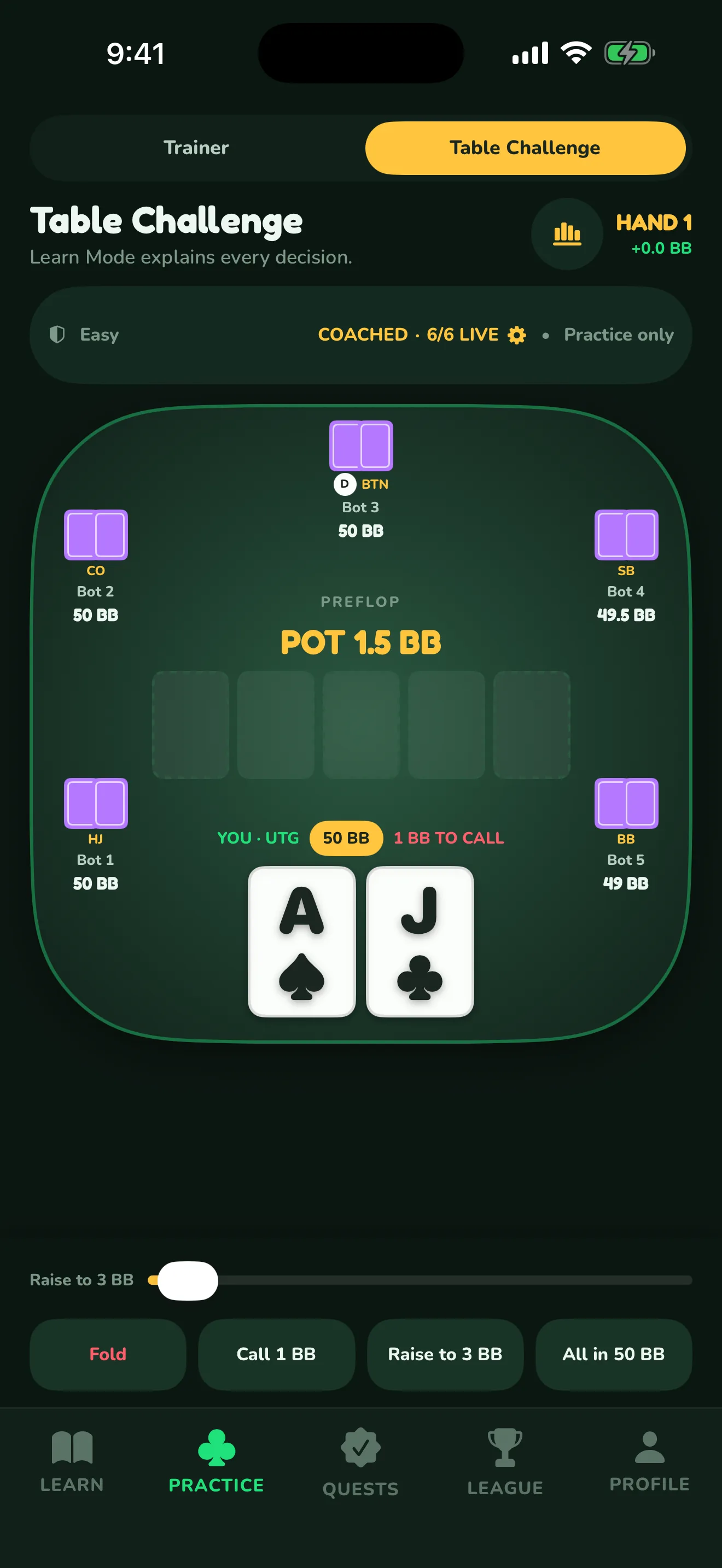 PokerSharp six-player table session