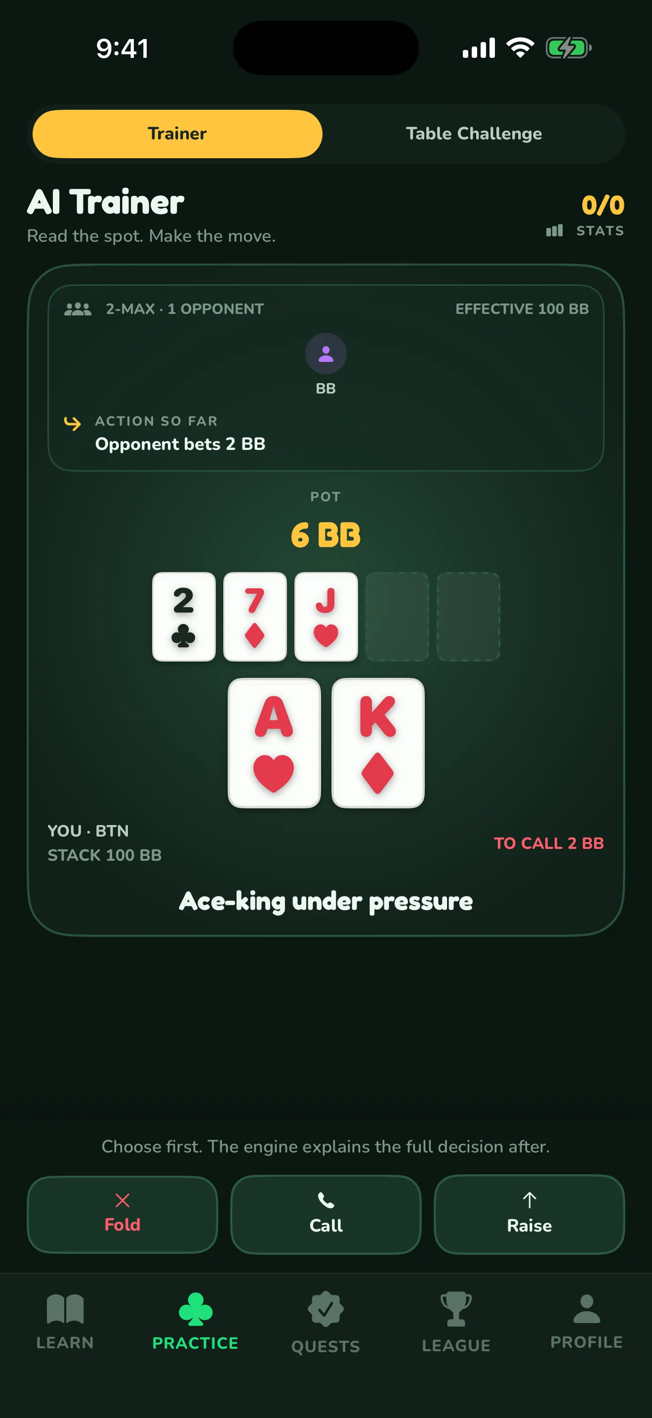 PokerSharp randomized poker trainer